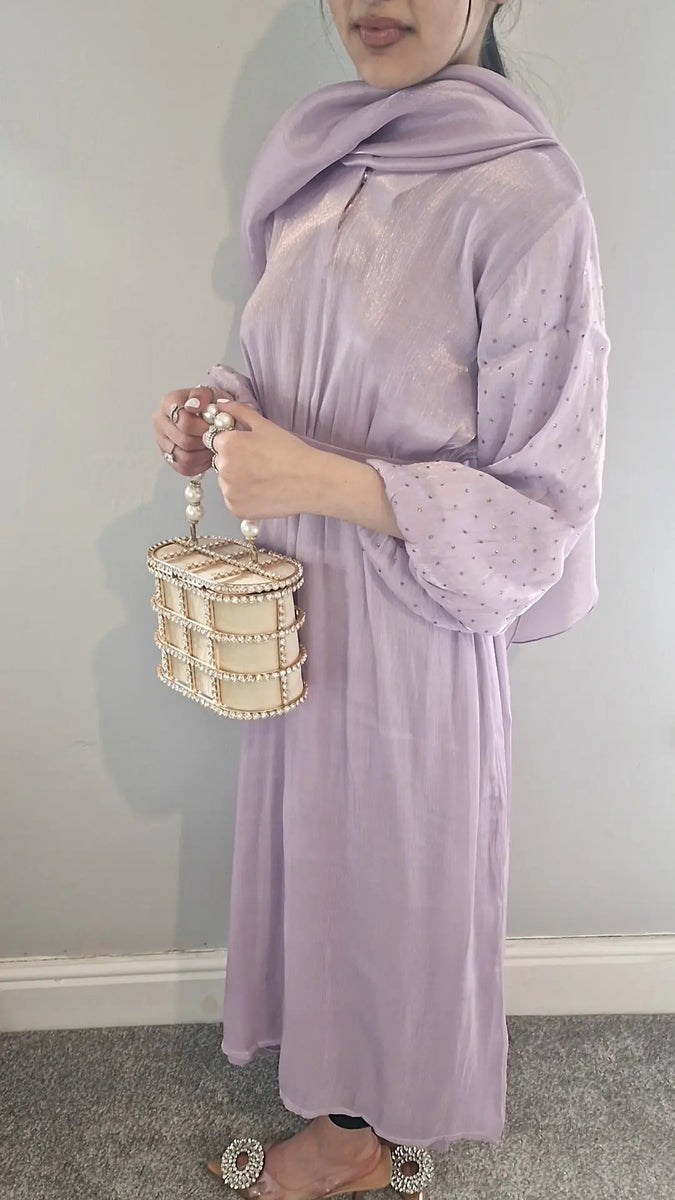 Mint Elegance Petal Kids Abaya