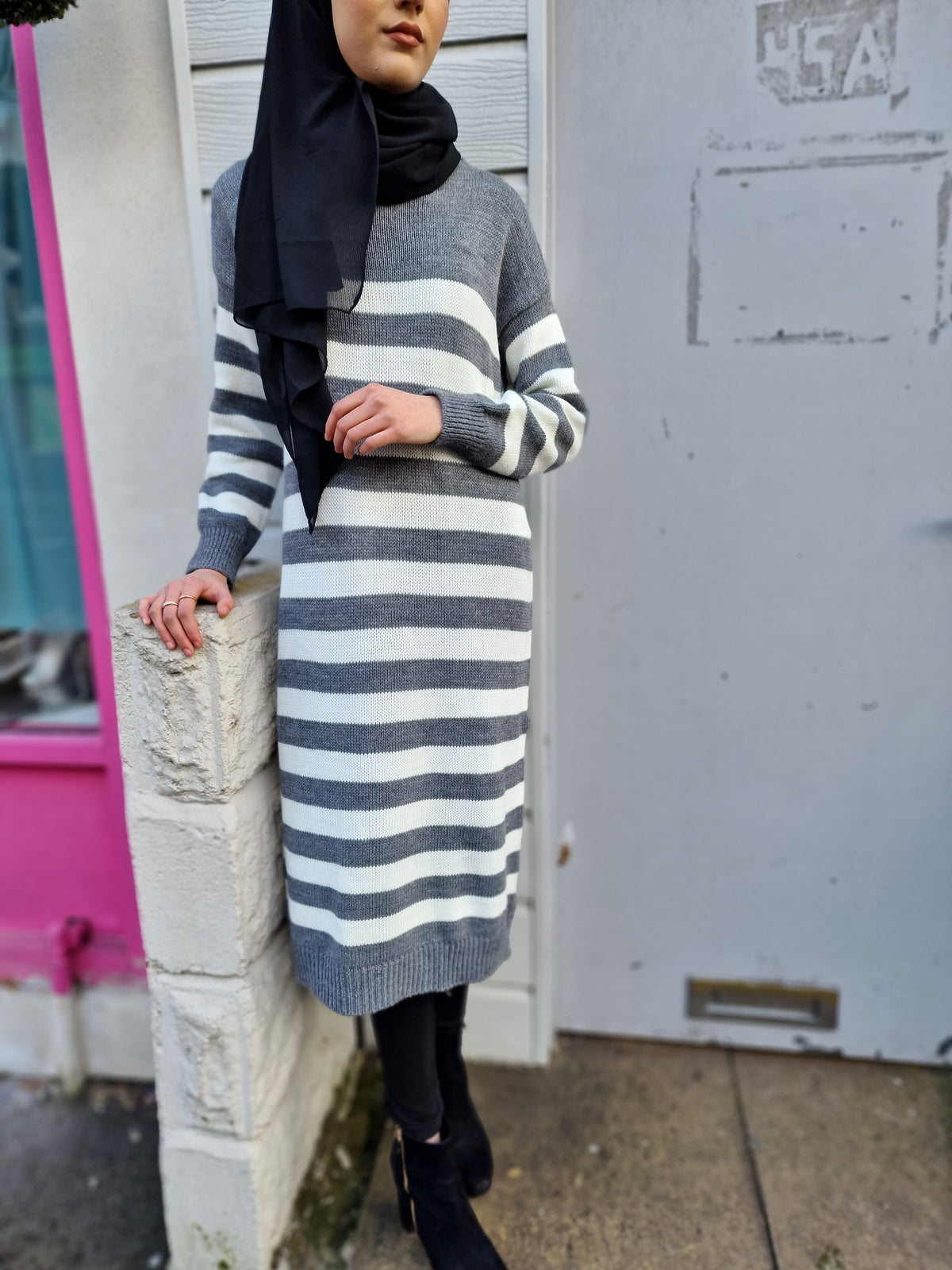 Stripe knit dress