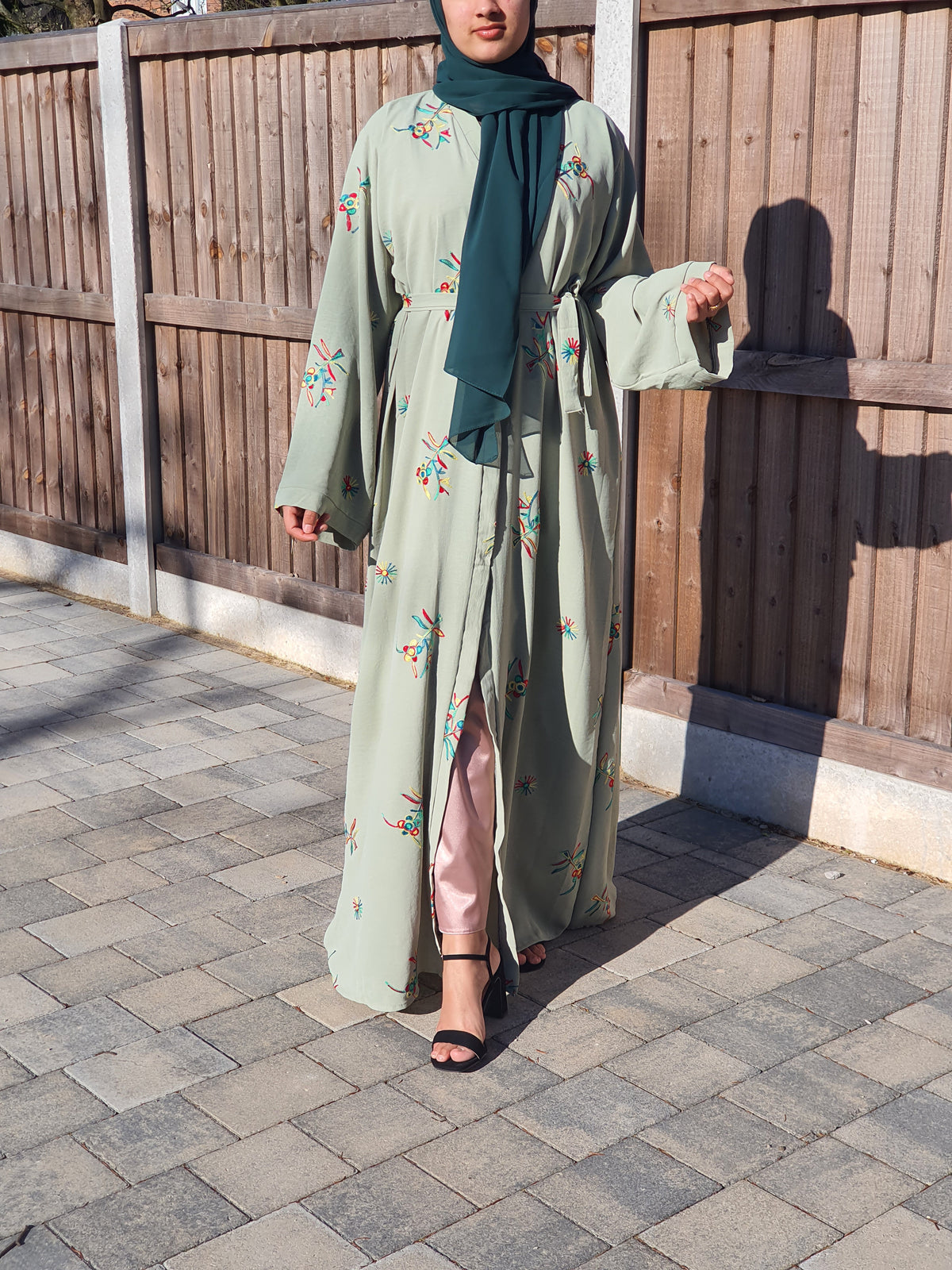 Nadine mint open abaya