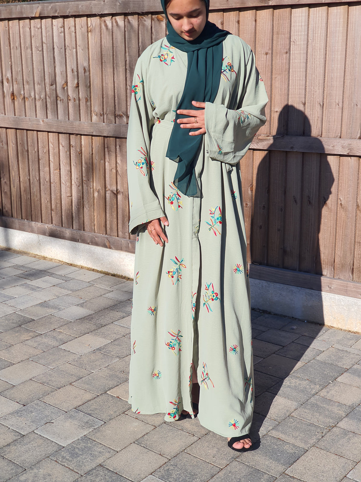 Nadine mint open abaya