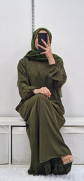 Sultana pocket abaya khaki