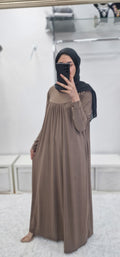 Lycra front pleat abaya