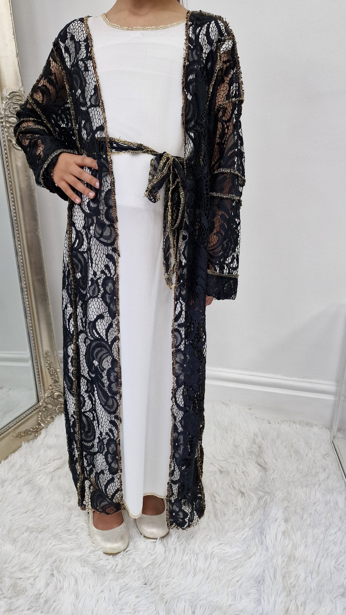 Lace open princess abaya