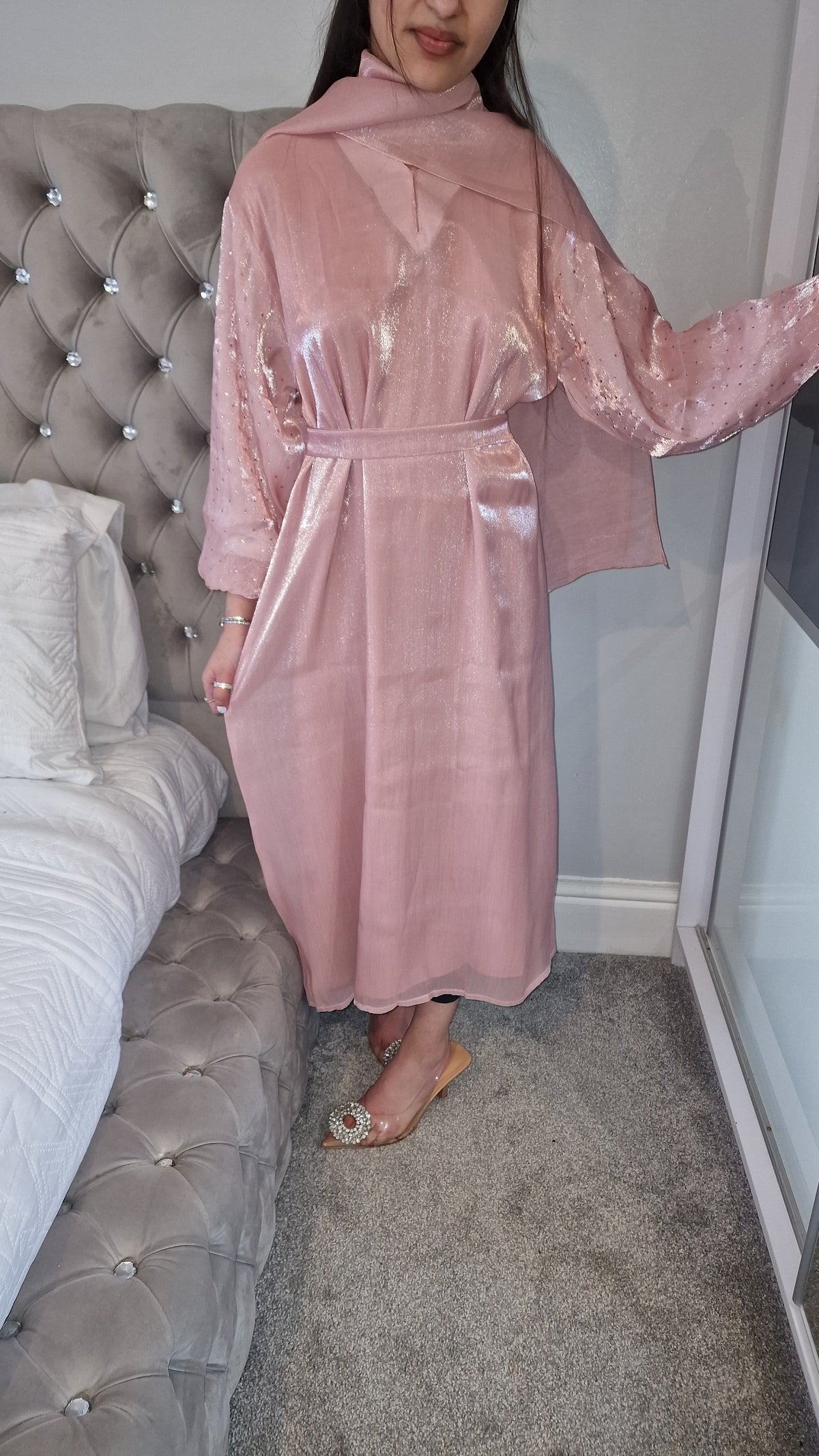 Ayla kids abaya pink