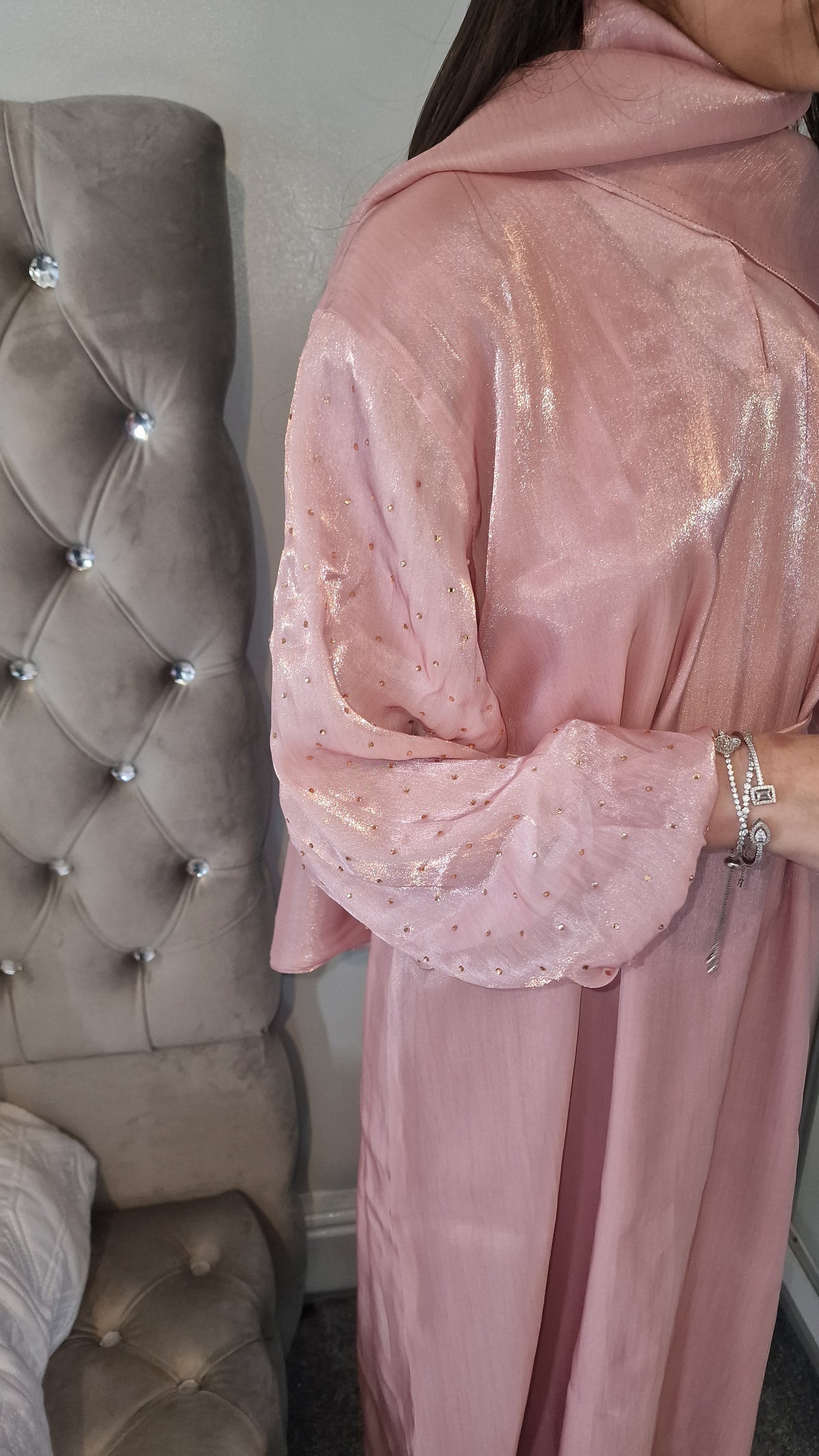 Ayla kids abaya pink