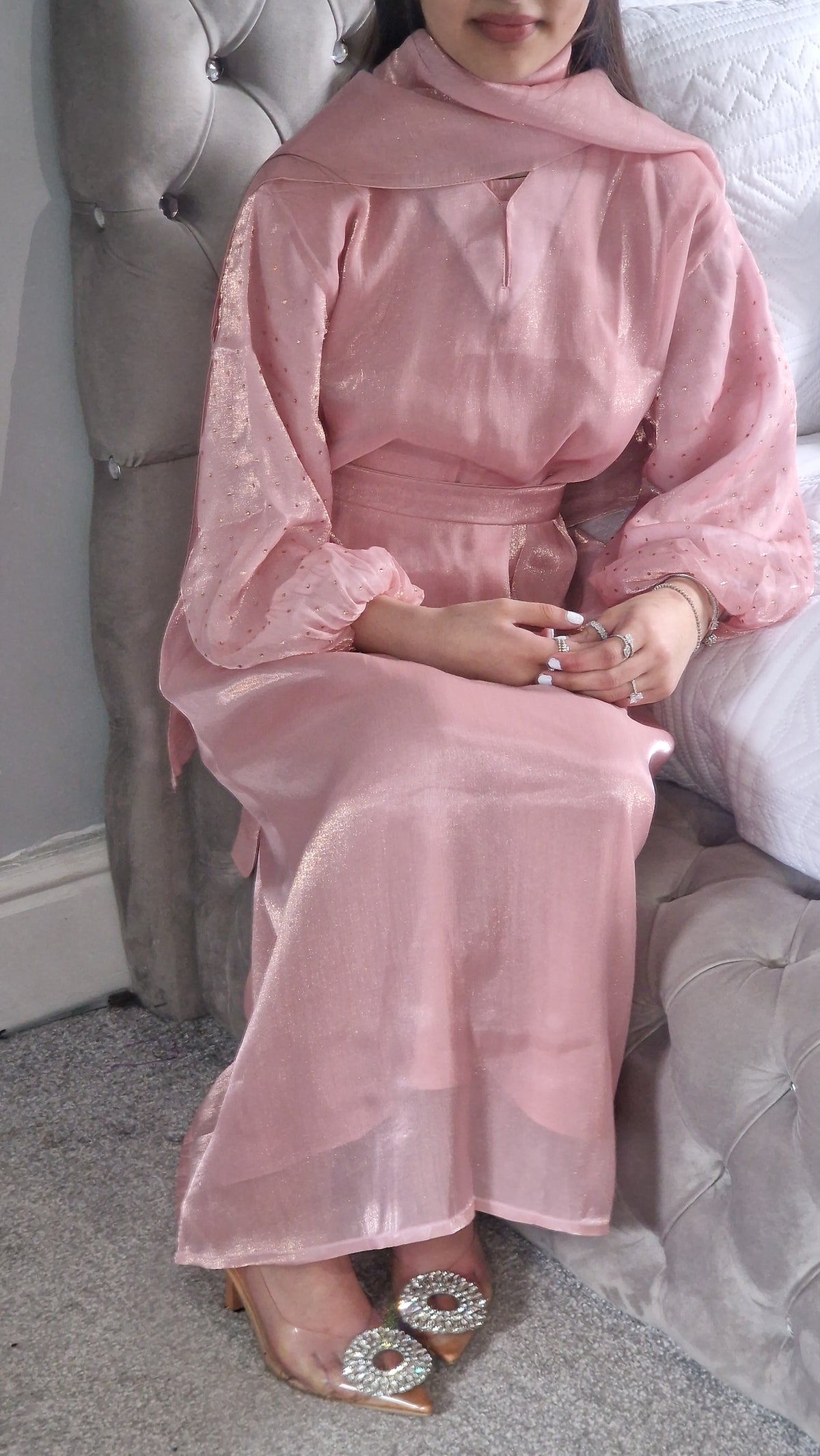 Ayla kids abaya pink