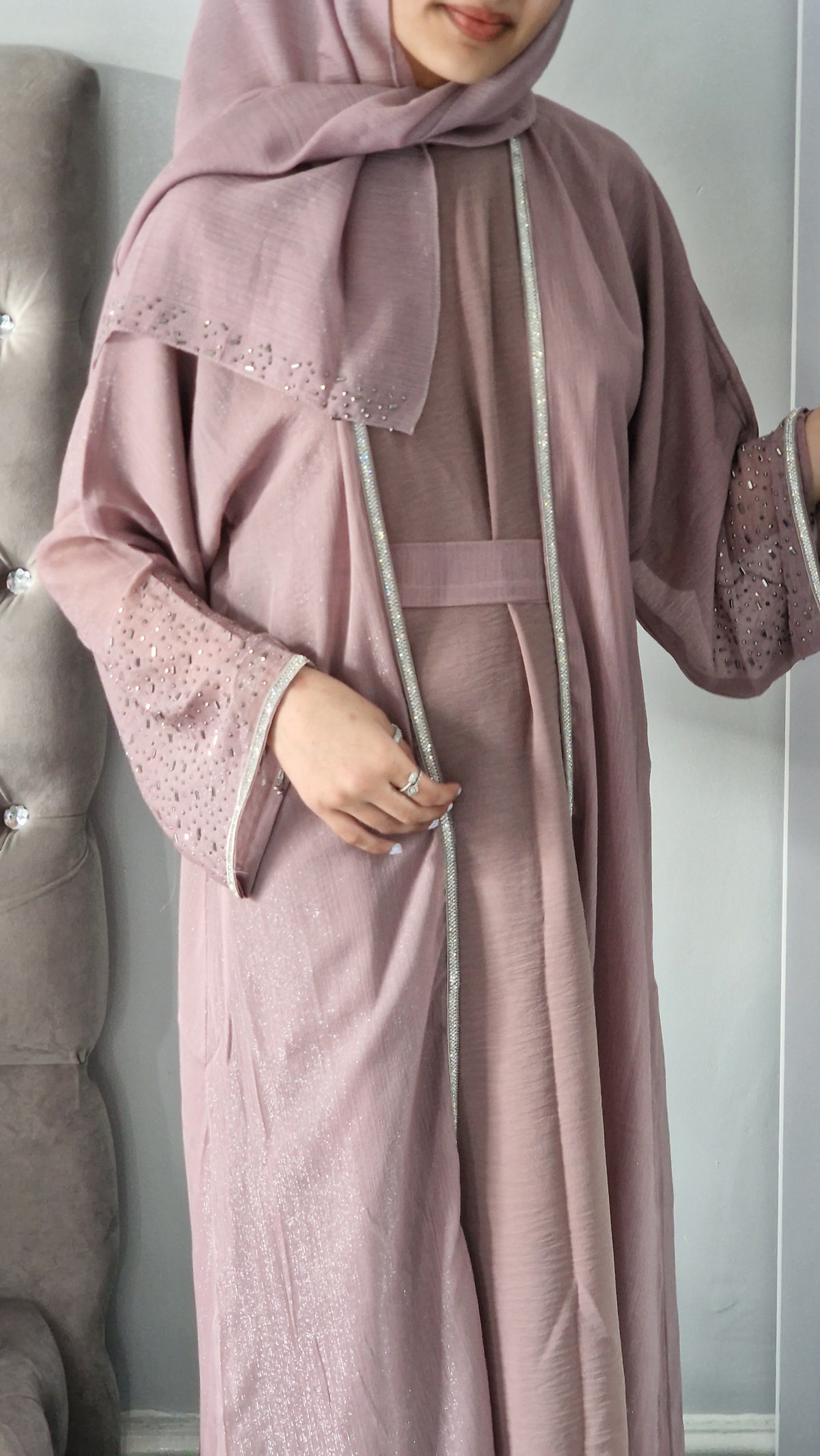 Sitara kids abaya blush