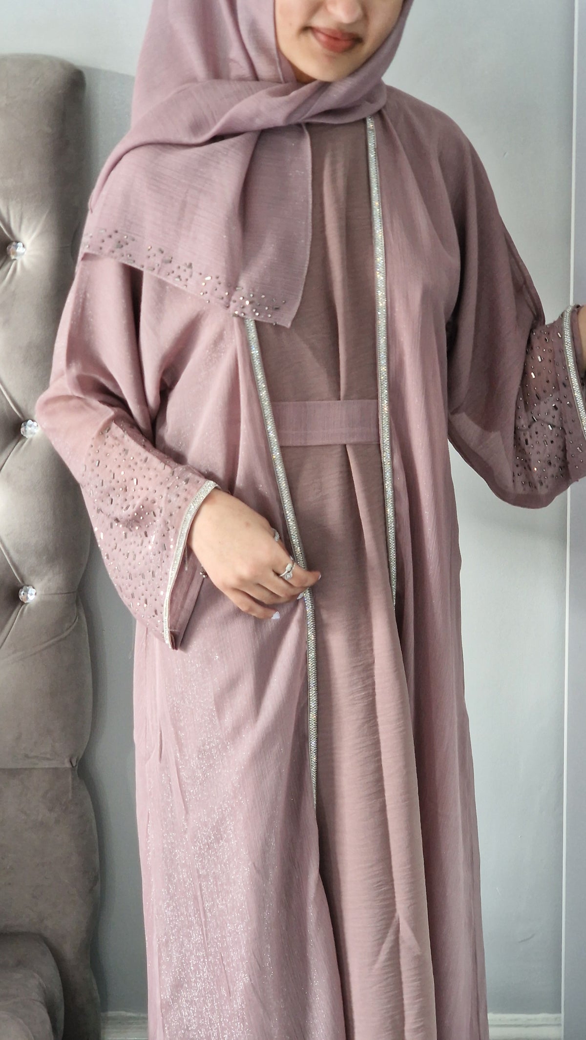 Sitara kids abaya blush