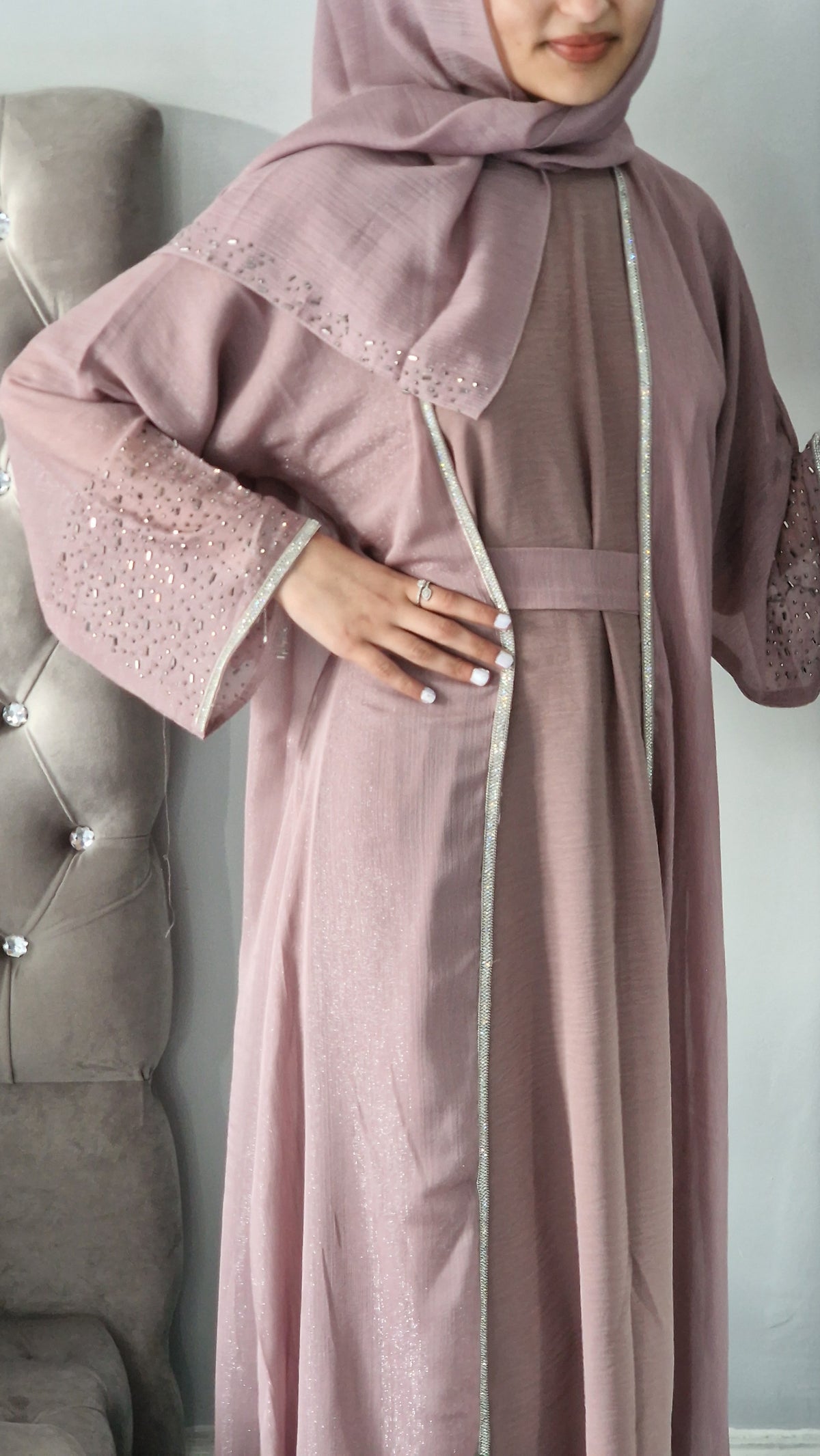 Sitara kids abaya blush