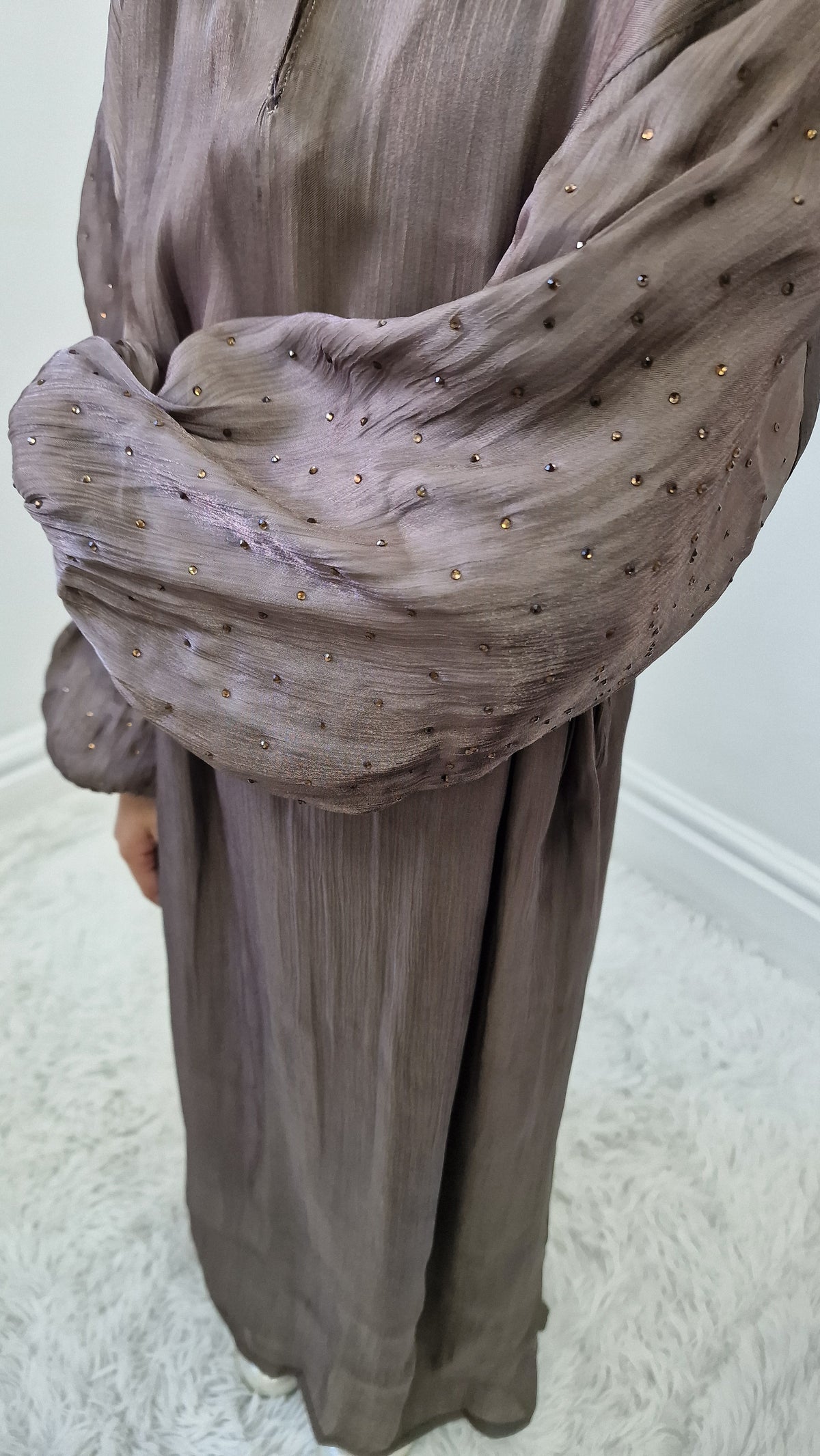 Ayla kids abaya pewter