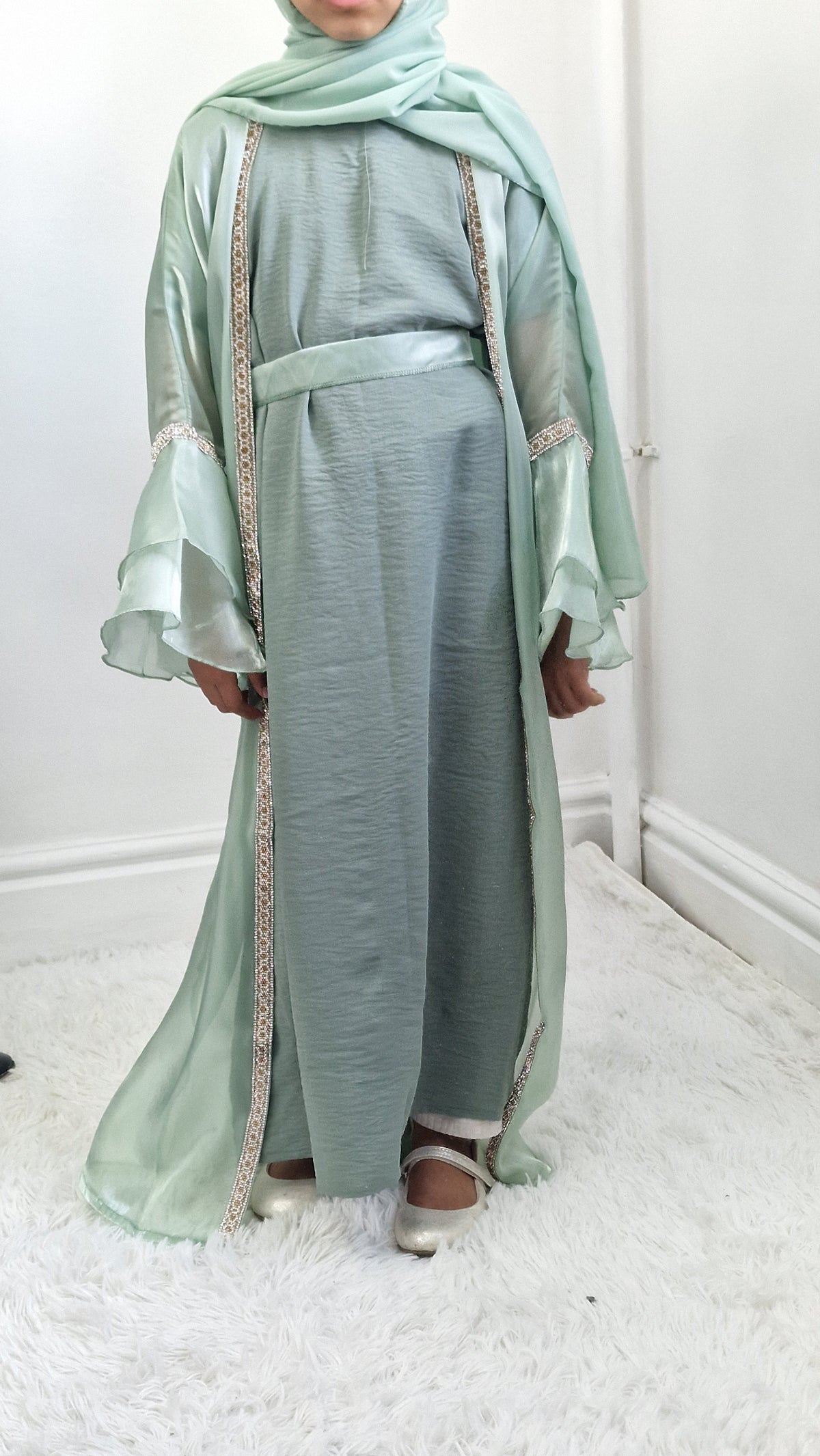 Ameera kids abaya mint