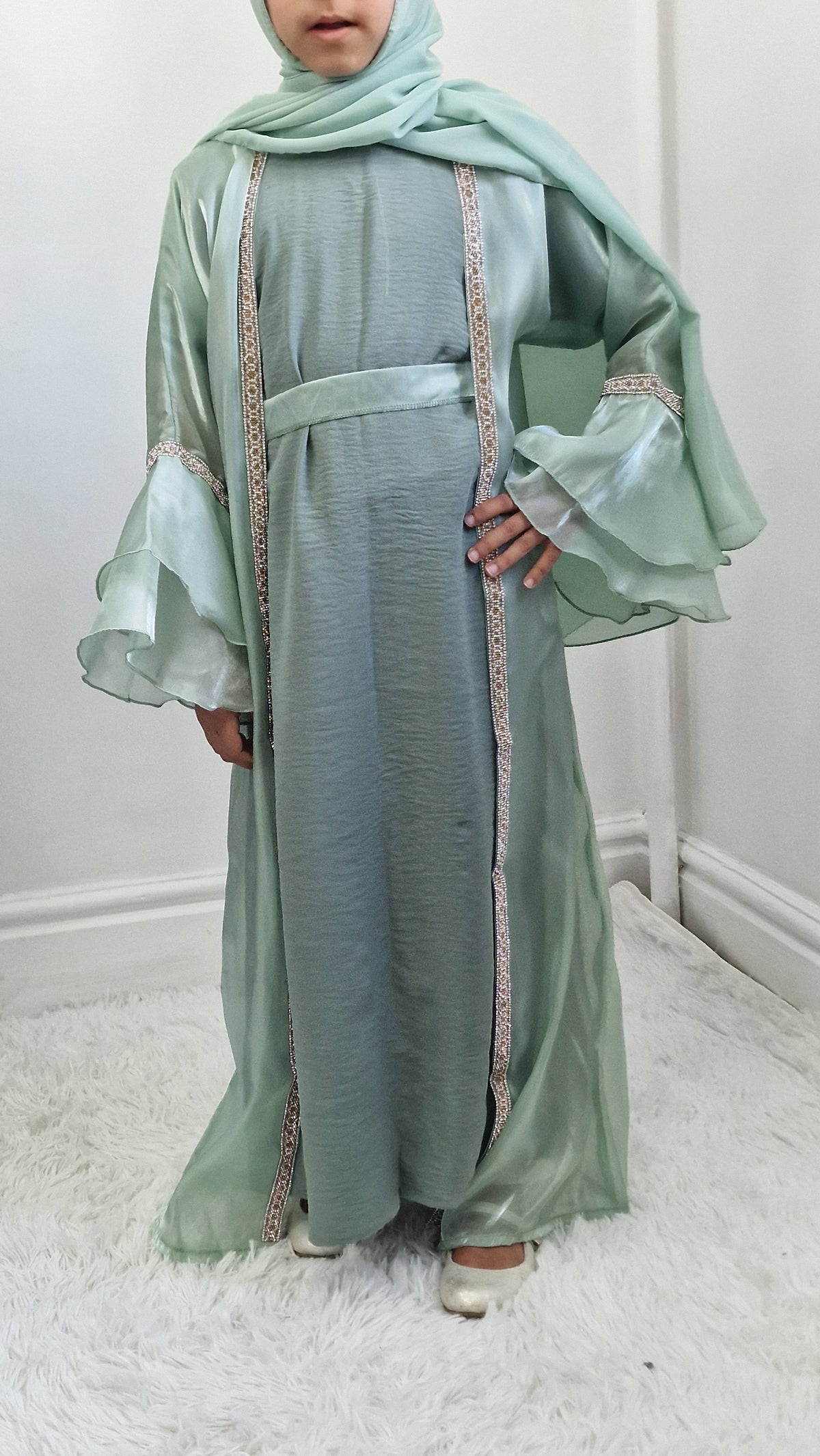 Ameera kids abaya mint