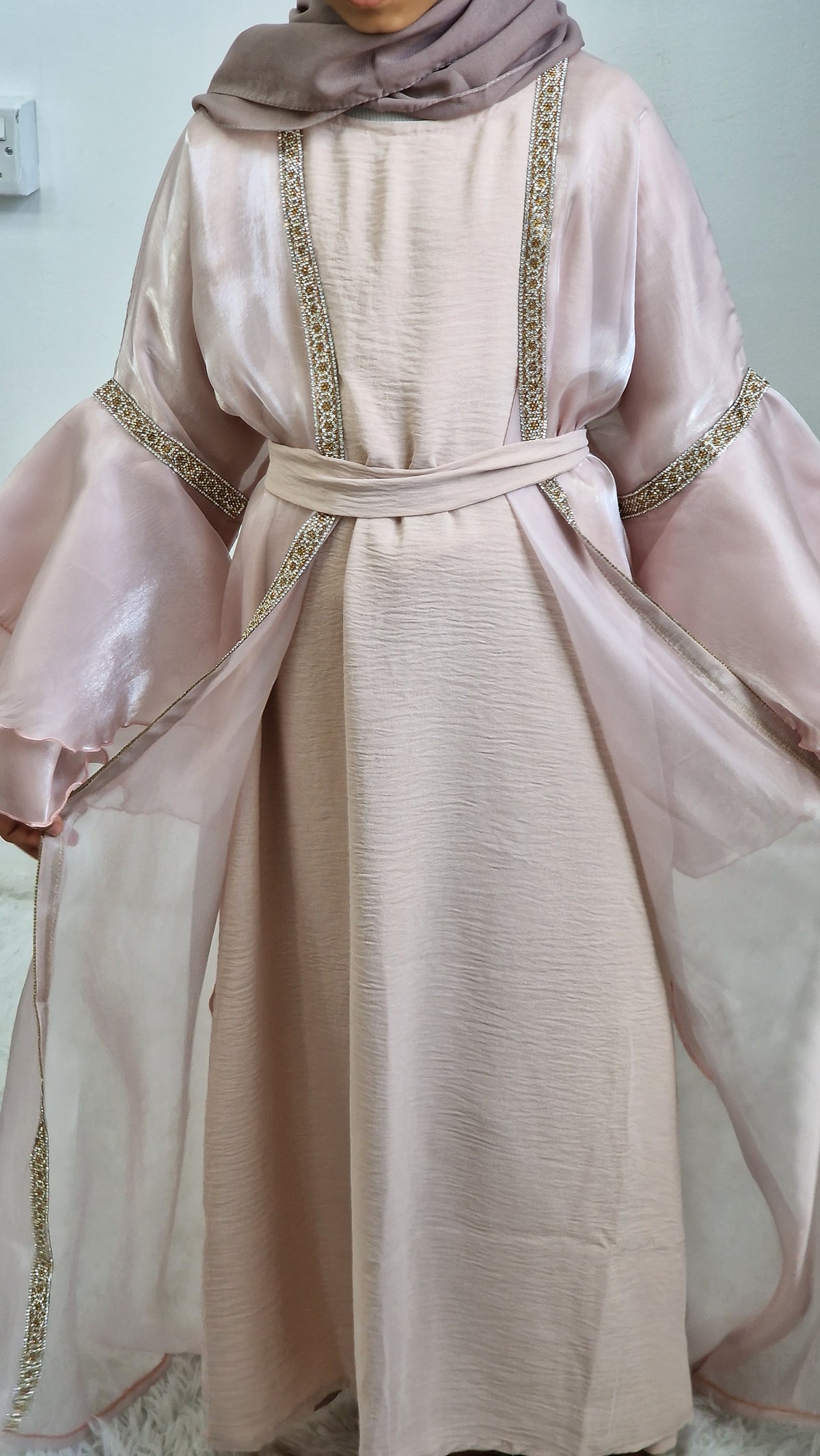 Ameera kids abaya pink