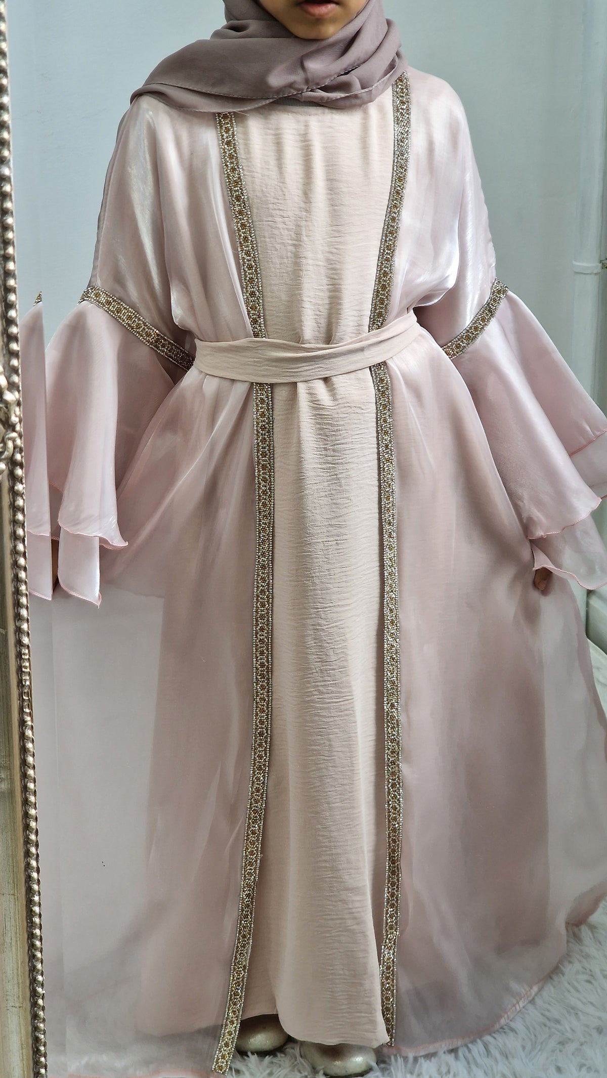 Ameera kids abaya pink