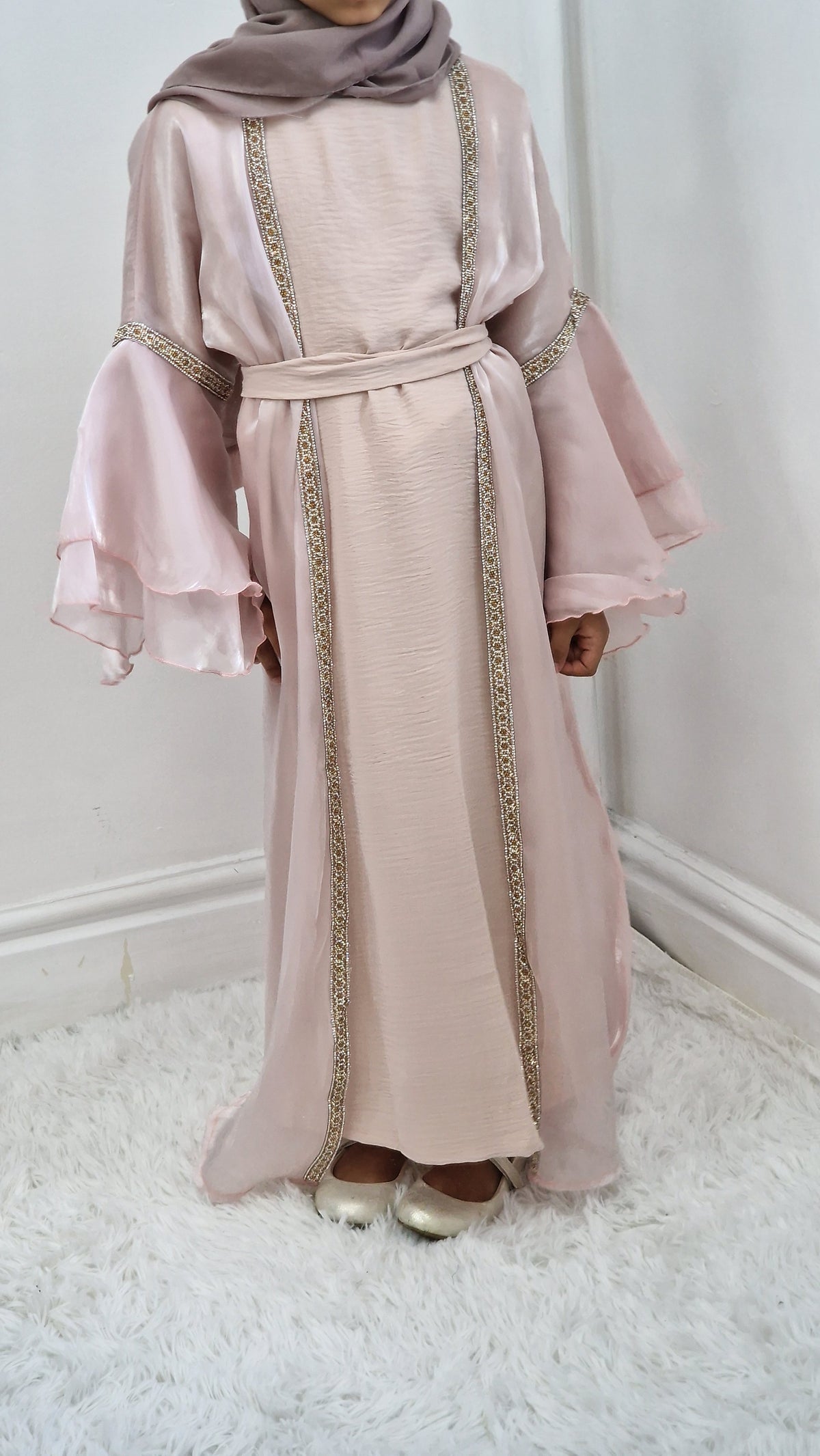 Ameera kids abaya pink