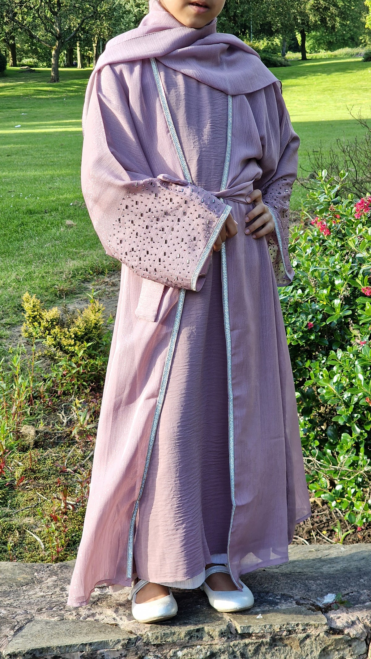 Sitara kids abaya Rose pink  (mother n daughter) options