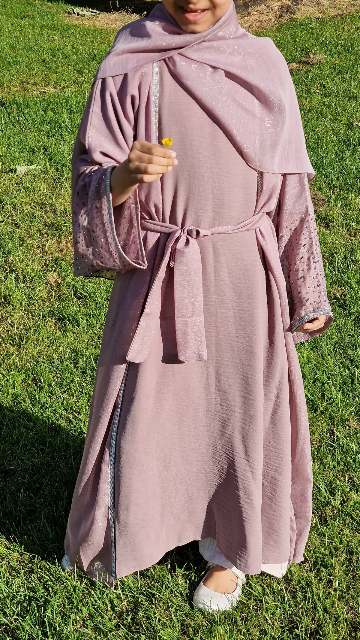 Sitara kids abaya Rose pink  (mother n daughter) options