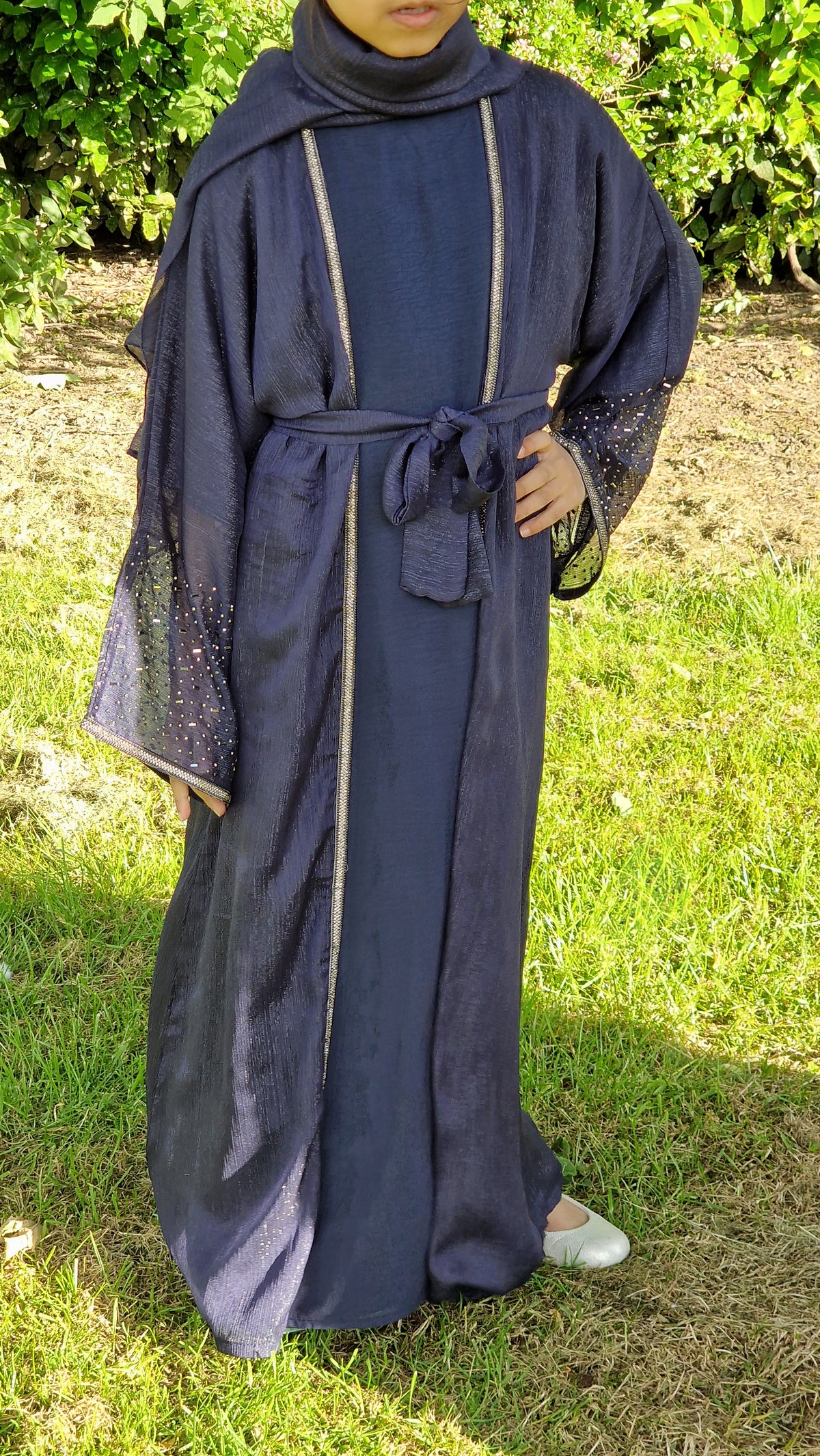 Sitara kids abaya navy