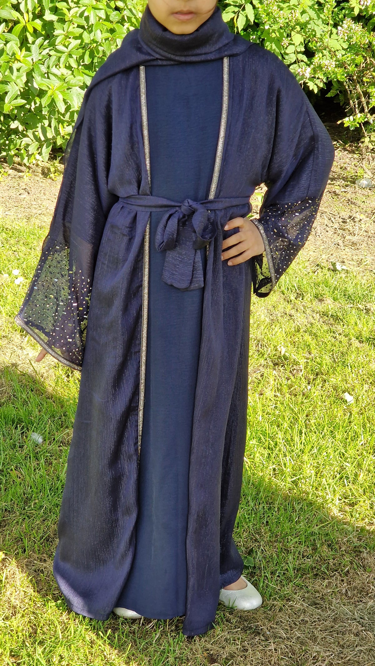 Sitara kids abaya navy