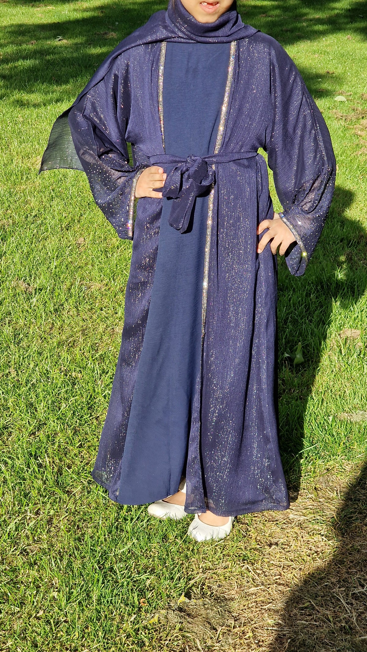 Sitara kids abaya navy