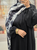Iris plain black abaya