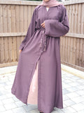 Izza open abaya plum
