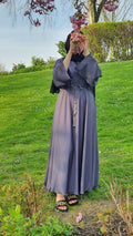 Izza closed abaya Grey