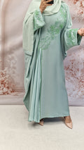 Manat occasion khaftan mint green.
