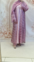 Silia net abaya purple