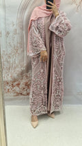 Husna net luxury abaya pink