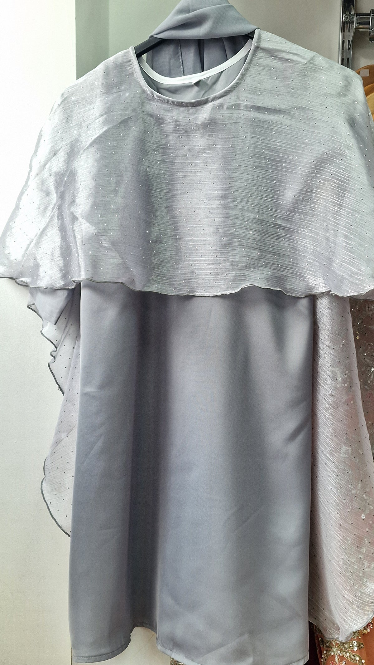 Princess cape abaya grey