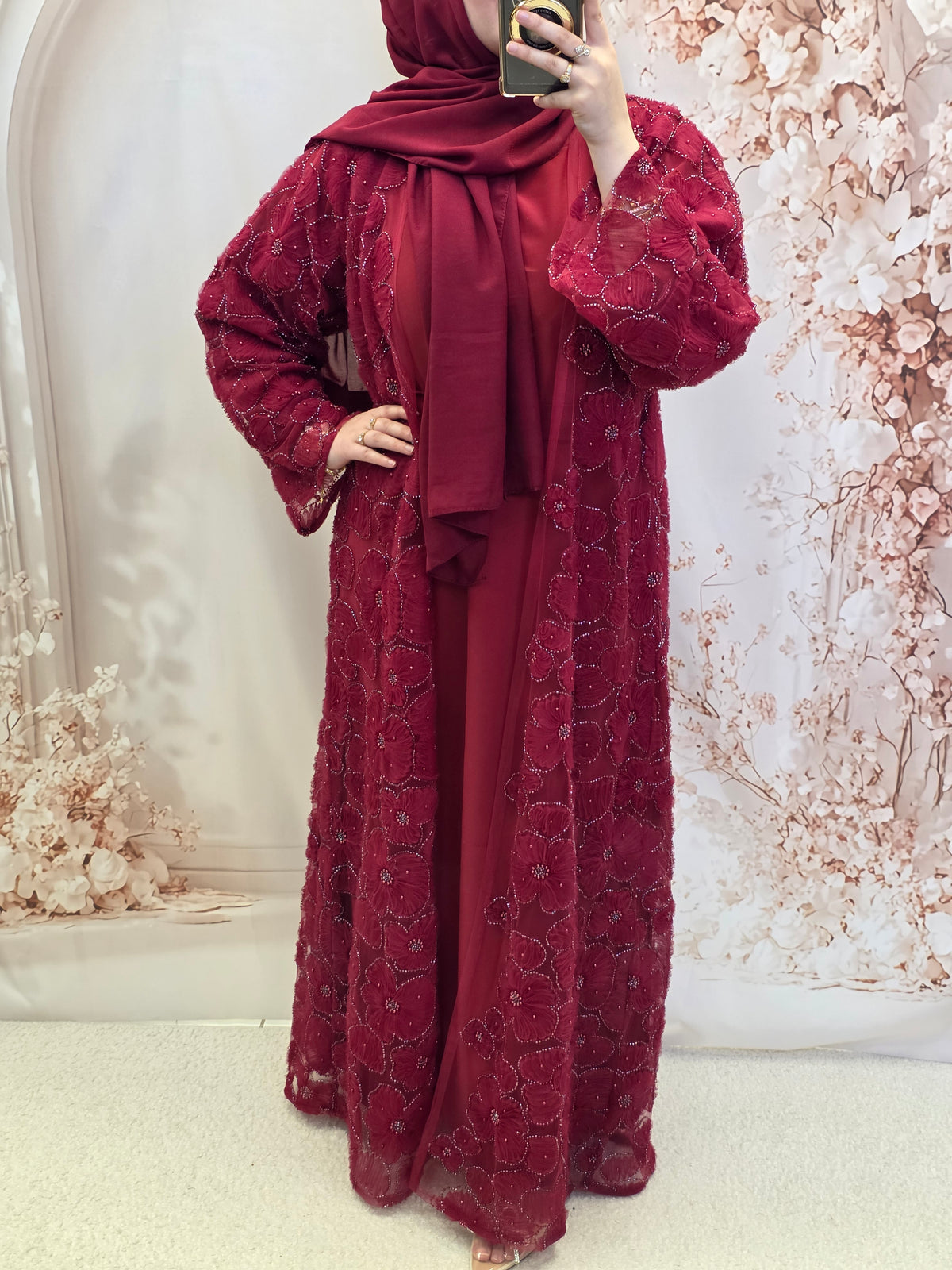 Layba maroon – Aamina Abayas