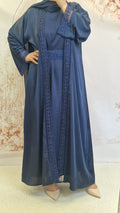 HEEBA OPEN ABAYA BLUE