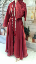 Hayfa maroon Open Abaya