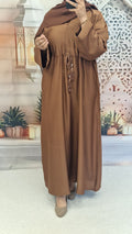Izza closed abaya Tan