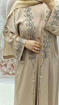 Arwa open abaya light gold