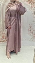 HEEBA OPEN ABAYA PINK