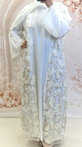 Dania net luxury abaya white