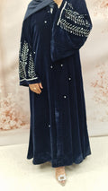 Velvet abaya navy