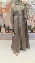 Hayfa khaki Open Abaya