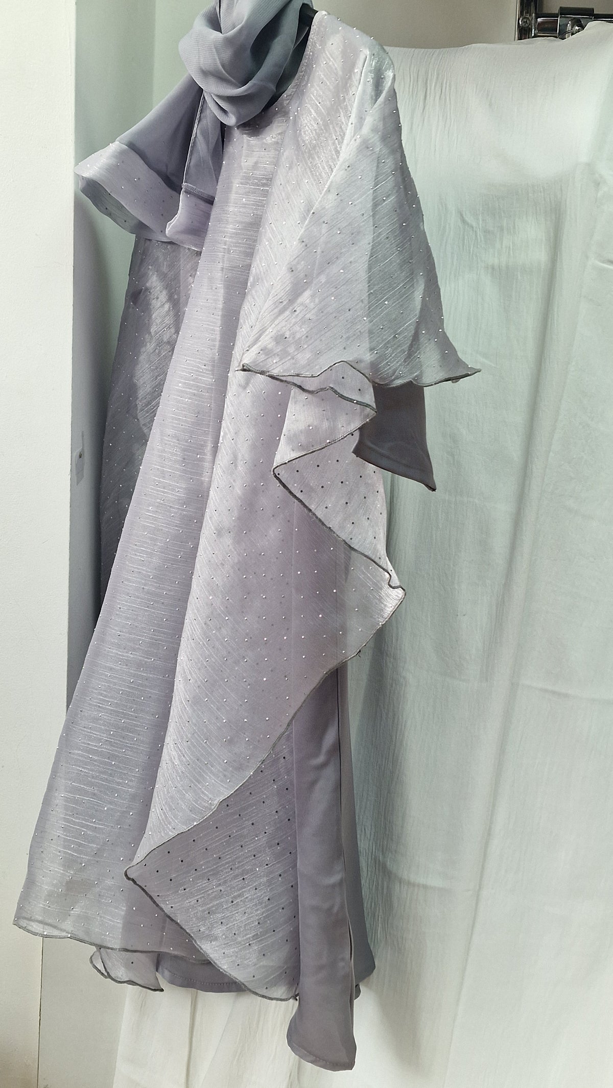 Princess cape abaya grey