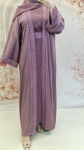 HEEBA OPEN ABAYA mauve
