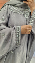 Isra Batwing Abaya light grey