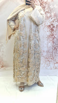 Dania net luxury abaya light gold