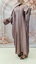 Tehreem Pink Embellished Abaya - Luxury Modest Occasion Wear