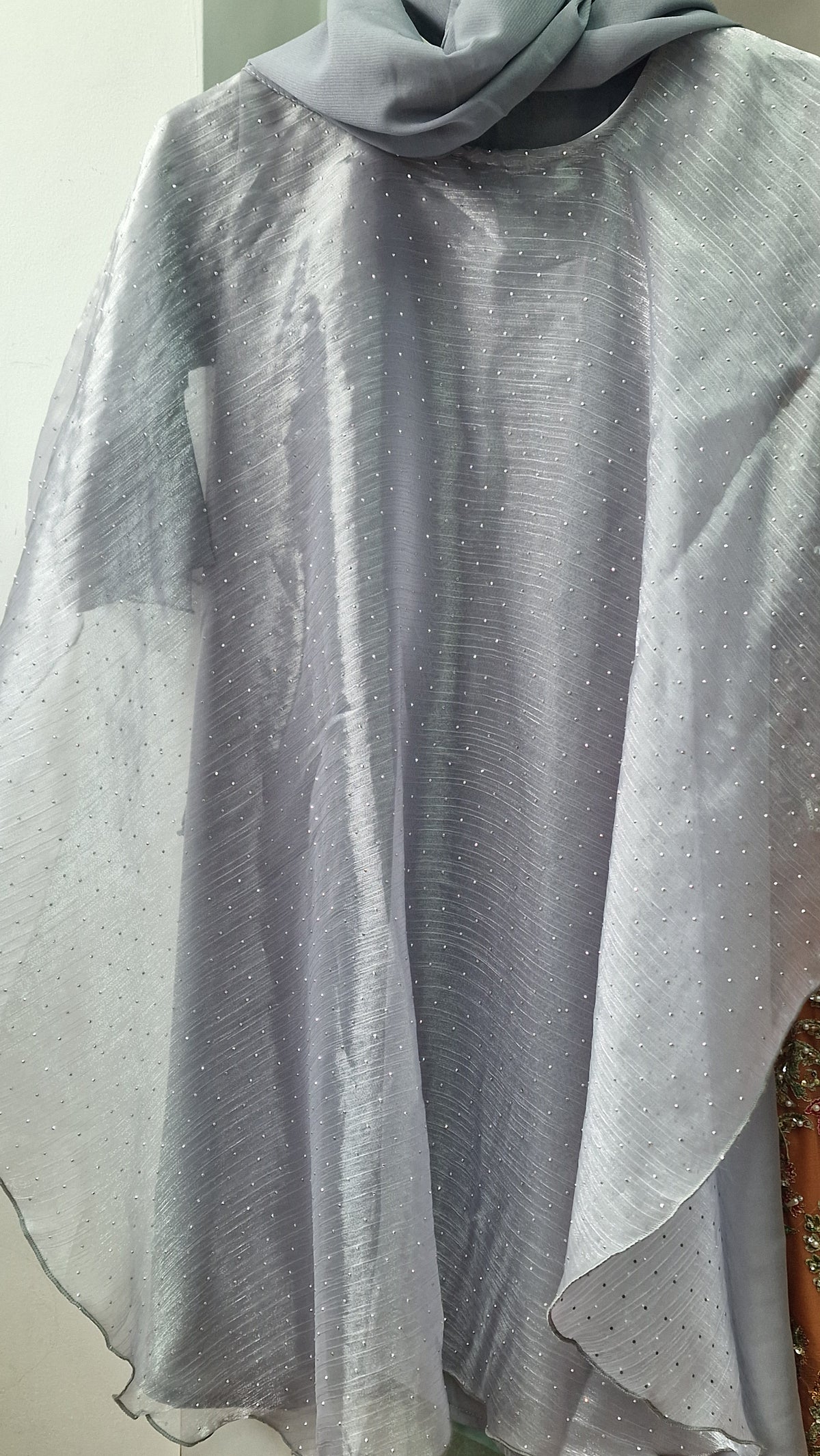 Princess cape abaya grey