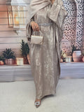 Huda kaftan misty rose