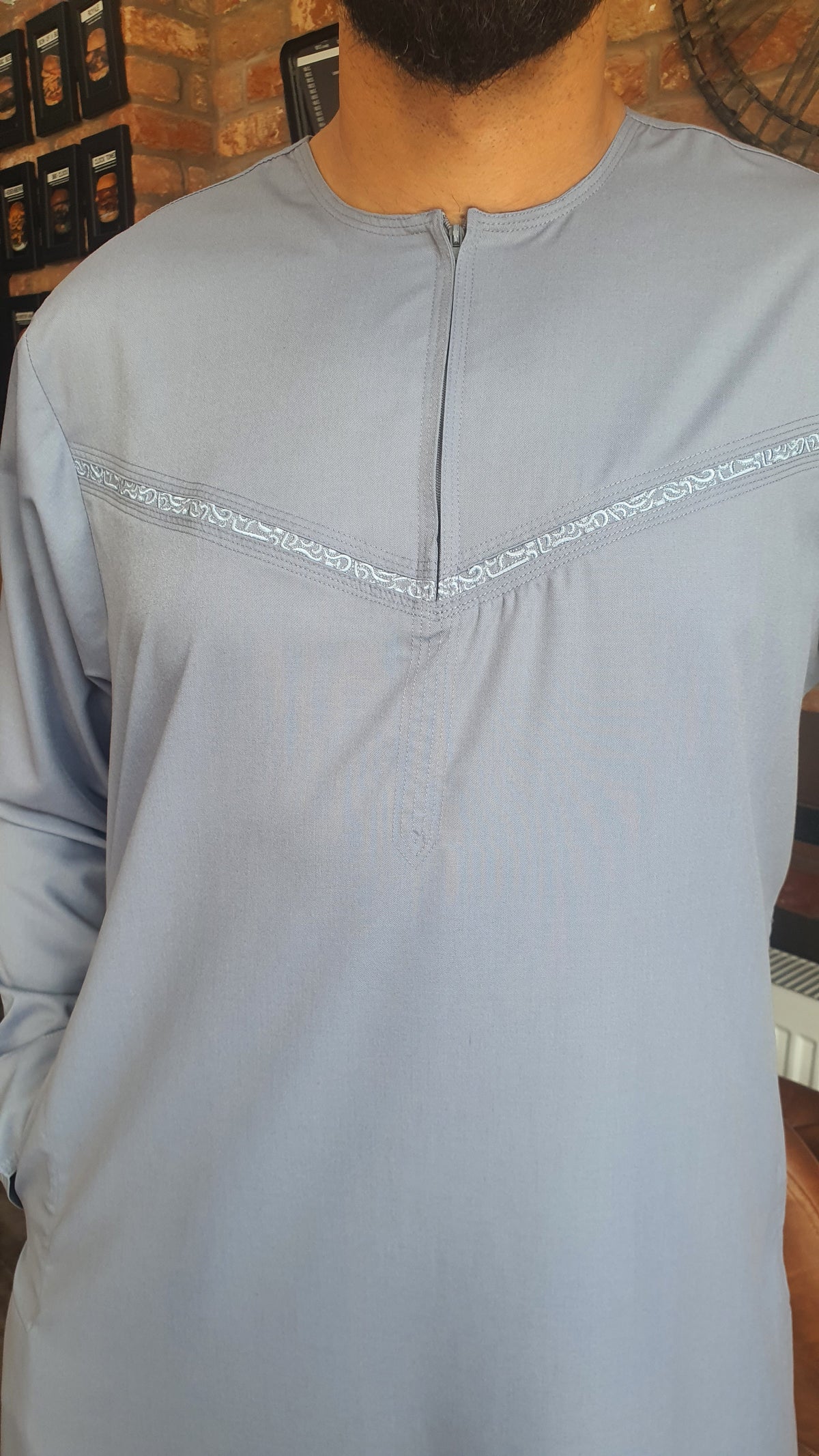 Grey cotton thobe