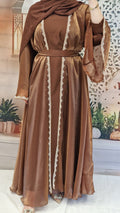 Hayfa brown Open Abaya