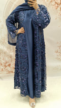 Silia net abaya  navy